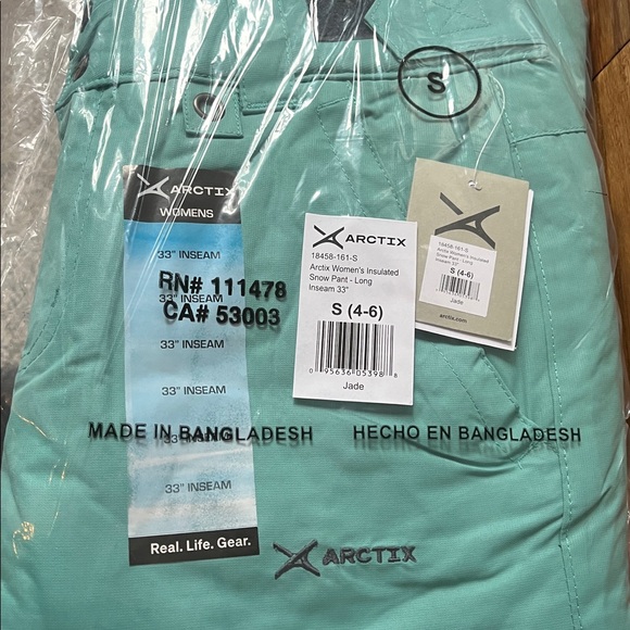 Arctix Women's Insulated Snow Pants SMALL (4-6) Long Tall 33" Inseam, Jade Green - Picture 11 of 11